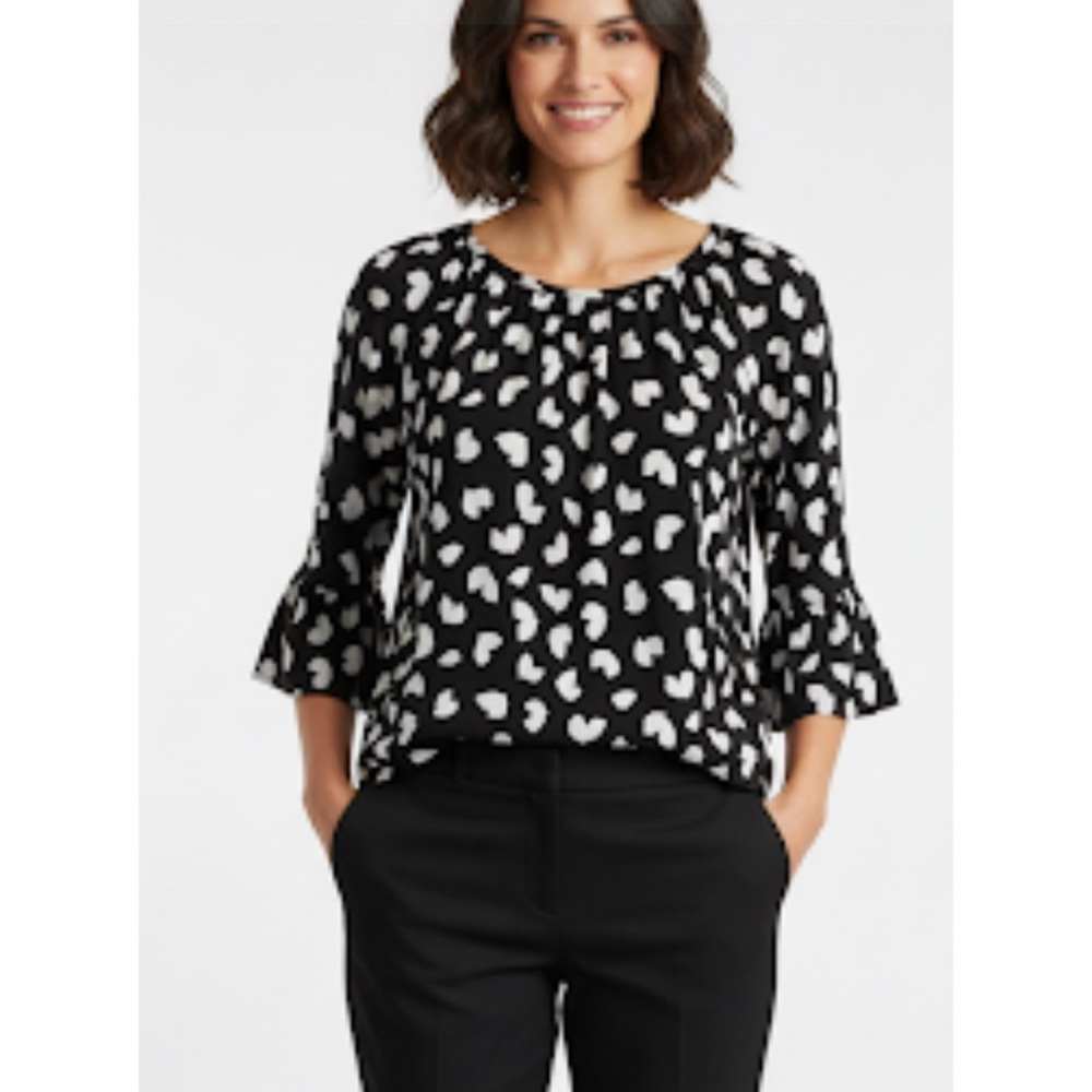 Michael Kors Heart Printed Black Top size S/P